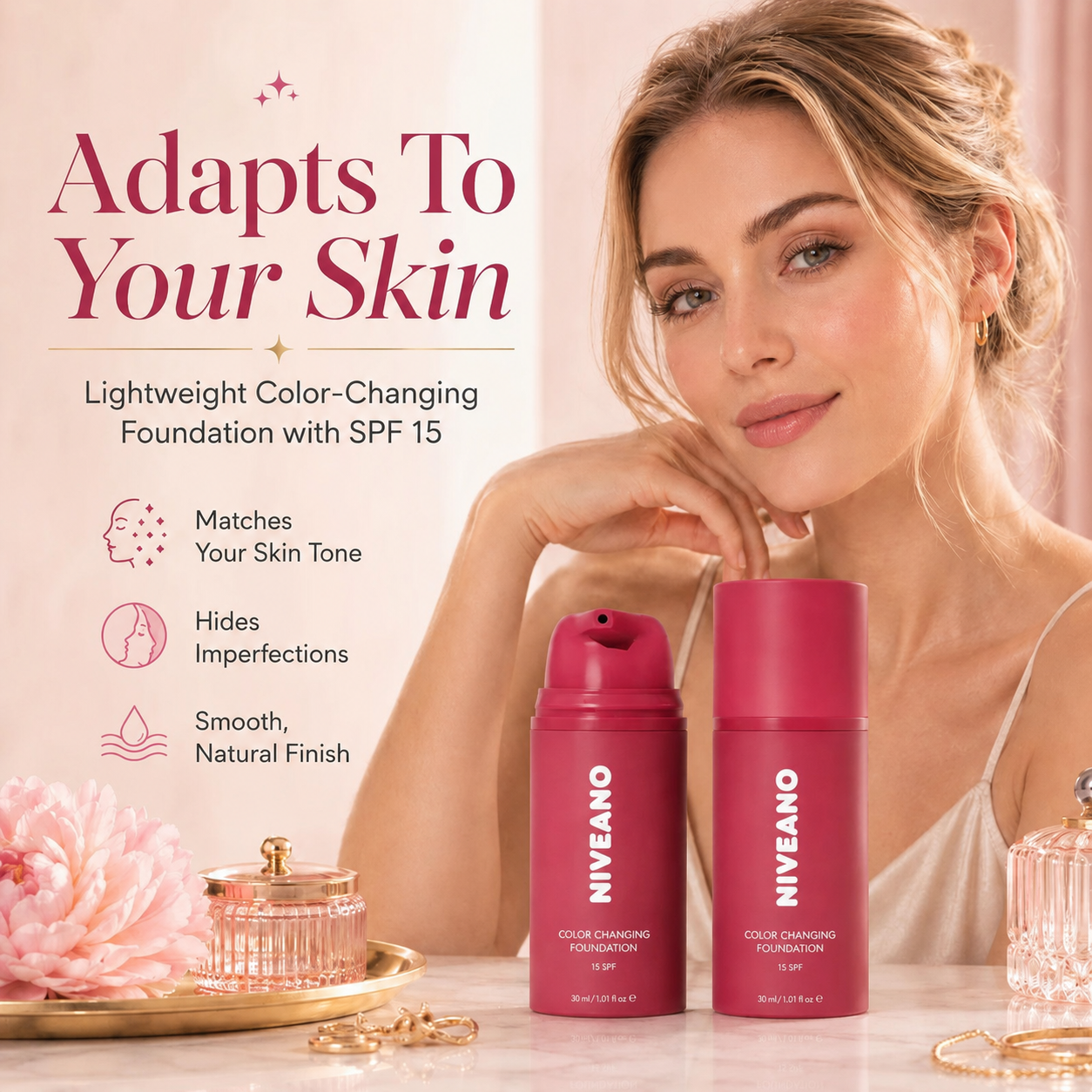 Niveano™Adaptive Glow Foundation – Fresh Skin Glow in a Monthly Routine