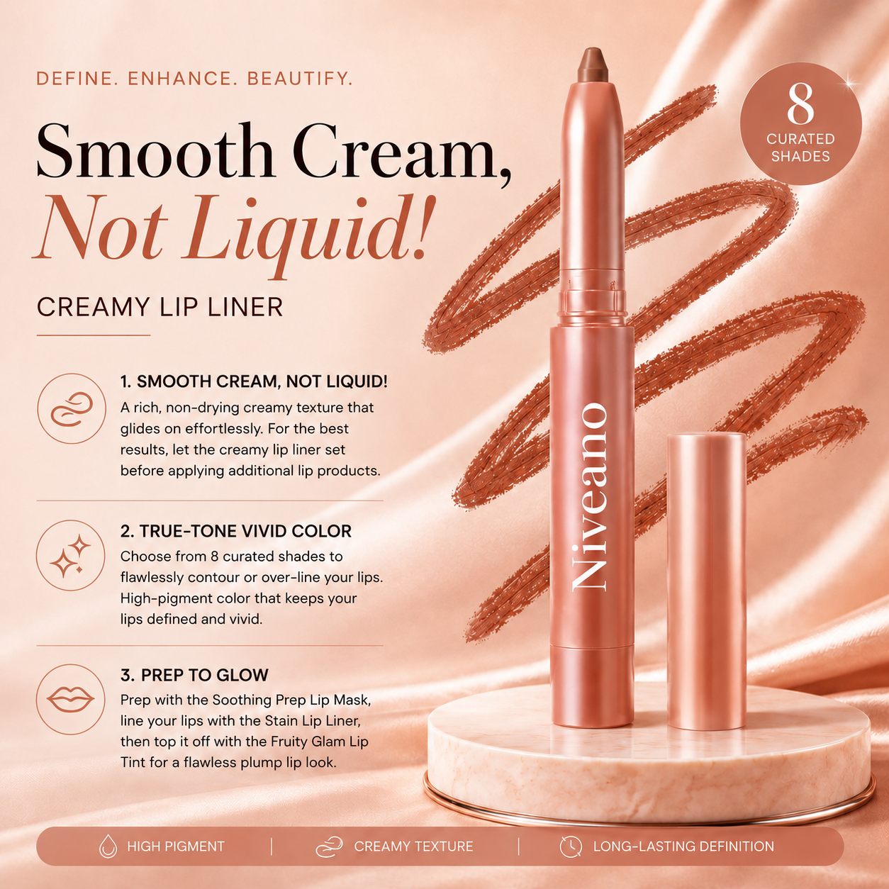 Last Day Buy 1 Get 1 Free Easy Glide Lip Liner — Creamy, Blendable Color with Smooth Application, Summervibes