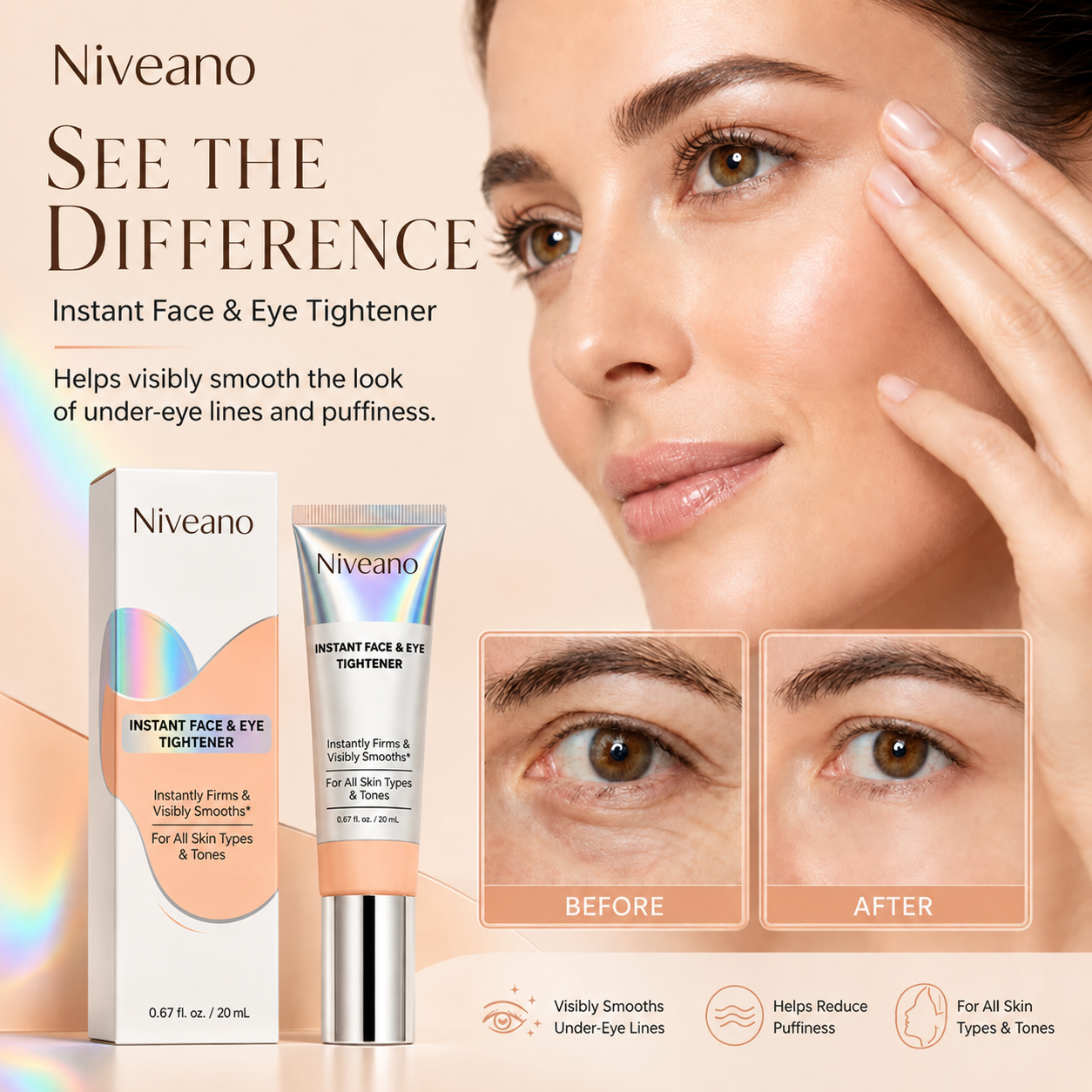 Niveano™ Instant Face Tightener – Visible Smoothing in 60 Seconds, Monthly Performance Upgrade in 30 Days