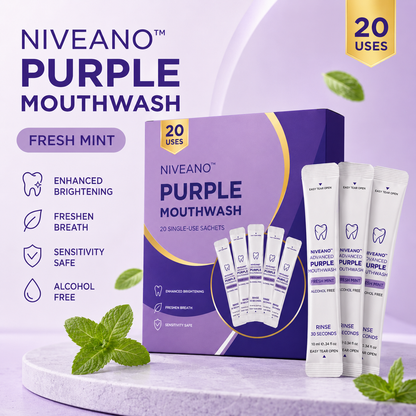 Niveano™ Monthly Subscription Purple Mouthwash – 10 Sachets | Peroxide-Free, Alcohol-Free & Vegan Mint