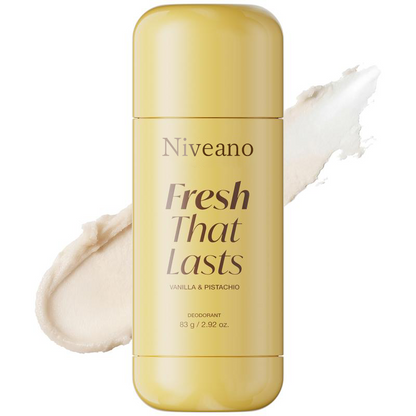 [NEW] Niveano™ Deodorant Vanilla & Pistachio 24H Fresh Odor Control Aluminum-Free Clean Formula Monthly Subscription Available Brightens and Smooths Underarms with Kojic Acid and Turmeric K-Beauty Inspired Gentle Care