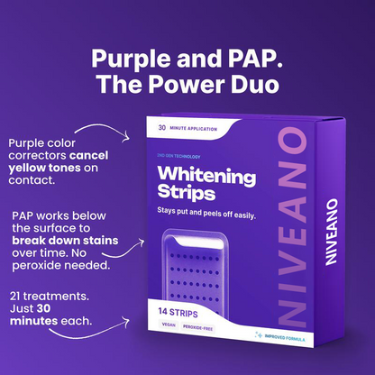 Niveano™ Purple Teeth Whitening Strips – Gentle Whitening Strips for a Brighter Smile, Restocked Monthly