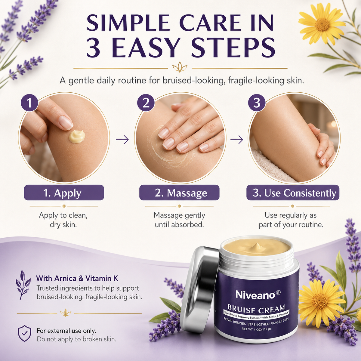 Niveano™ Bruise Repair & Skin-Strengthening Cream – Monthly Subscription Formula for Continuous Skin Recovery
