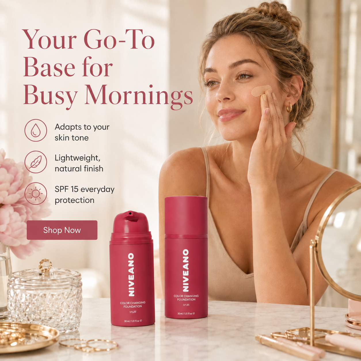 Niveano™Adaptive Glow Foundation – Fresh Skin Glow in a Monthly Routine