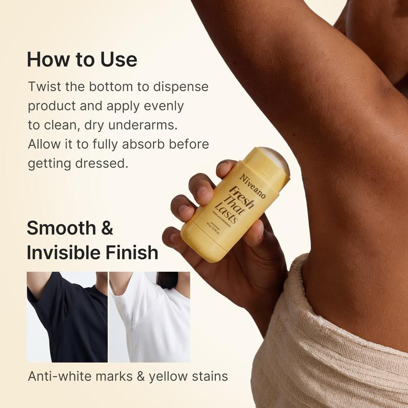[NEW] Niveano™ Deodorant Vanilla & Pistachio 24H Fresh Odor Control Aluminum-Free Clean Formula Monthly Subscription Available Brightens and Smooths Underarms with Kojic Acid and Turmeric K-Beauty Inspired Gentle Care