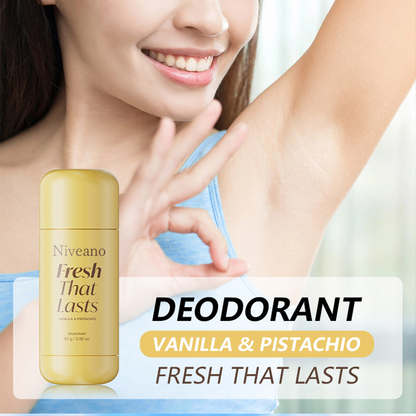 [NEW] Niveano™ Deodorant Vanilla & Pistachio 24H Fresh Odor Control Aluminum-Free Clean Formula Monthly Subscription Available Brightens and Smooths Underarms with Kojic Acid and Turmeric K-Beauty Inspired Gentle Care
