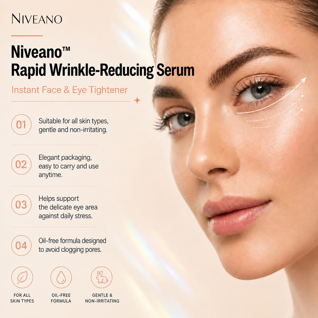 Niveano™ Instant Face Tightener – Visible Smoothing in 60 Seconds, Monthly Performance Upgrade in 30 Days